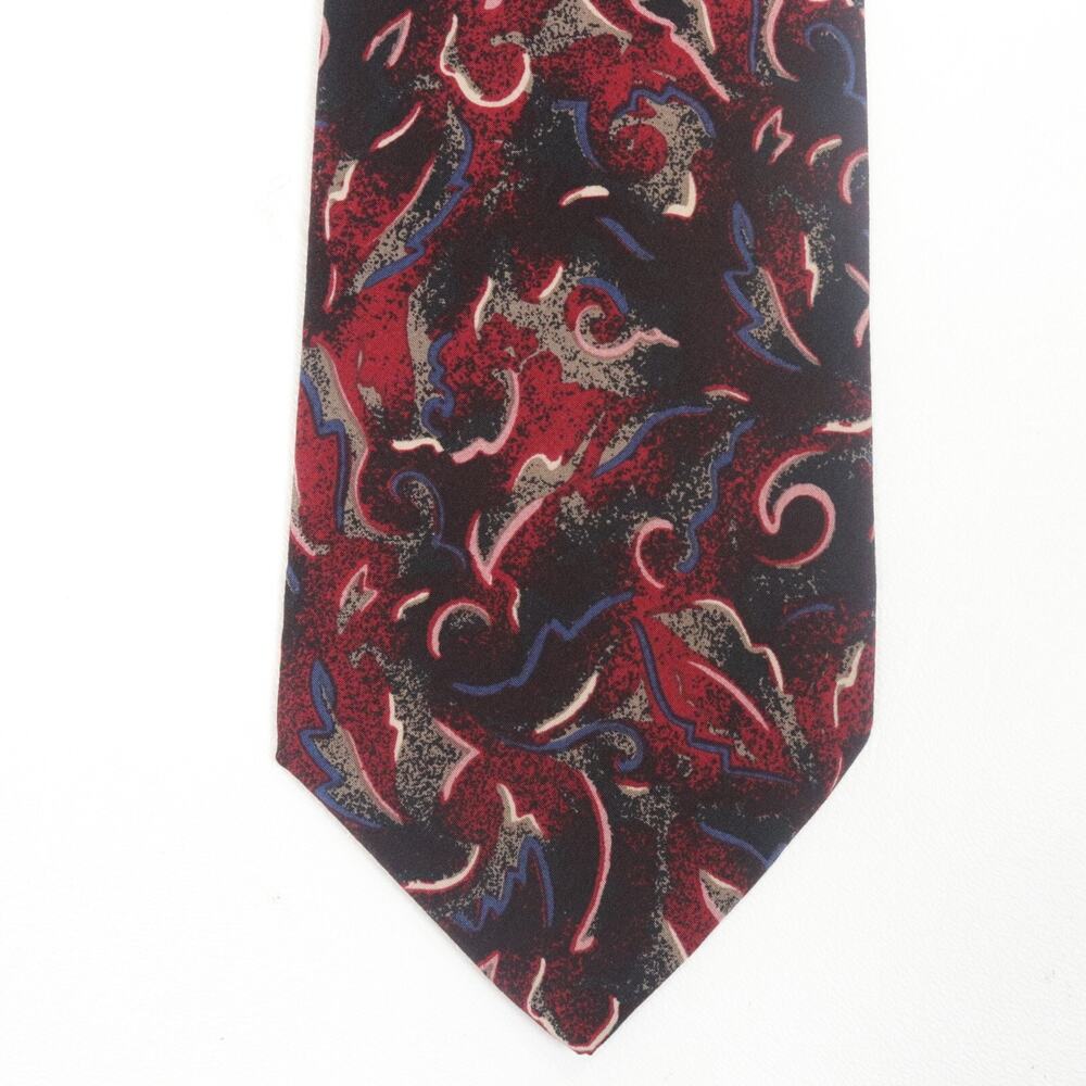 Enrico Coveri Tie Men 56 in Red Italian Silk Abstract Swirl Power Business